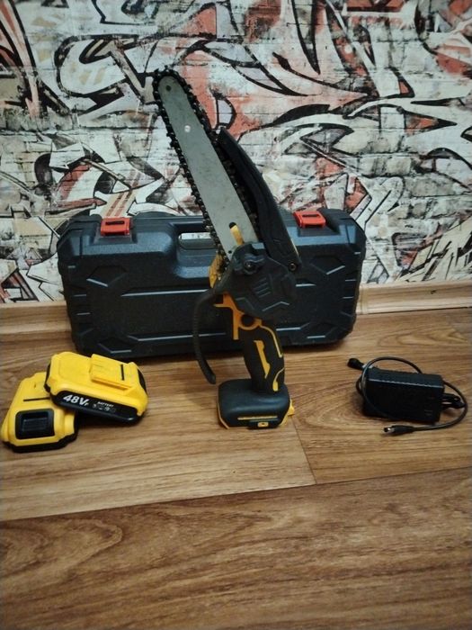 (Полный комплект) Мини бензопила - цепная пила, 2 аккумулятора 48 воль