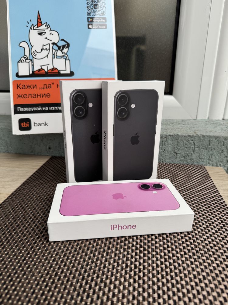 НОВИ*iphone 16 Лизинг от 52лв/м айфон 16 black