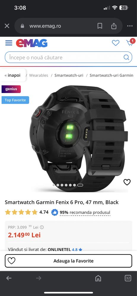 Ceas garmin Fenix 6 pro