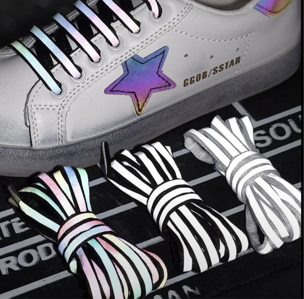 1 пара светоотражающие шнурки для кроссовок обуви Reflective shoelaces