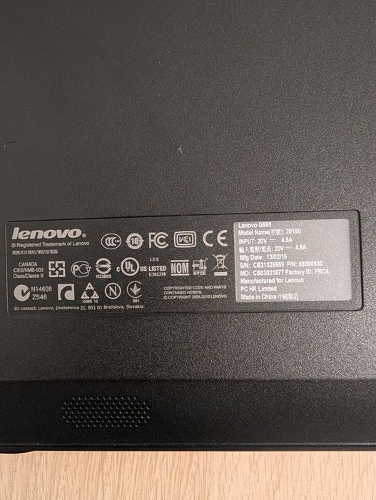 Lenovo G580 Intel Dual core 2.2 GeForce 610M