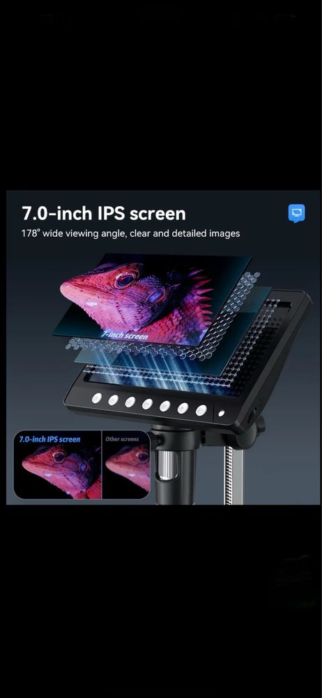 Microscop Digital FHD  7 inch,zoom 1X-1200X/NOU,Livrare 10 Lei