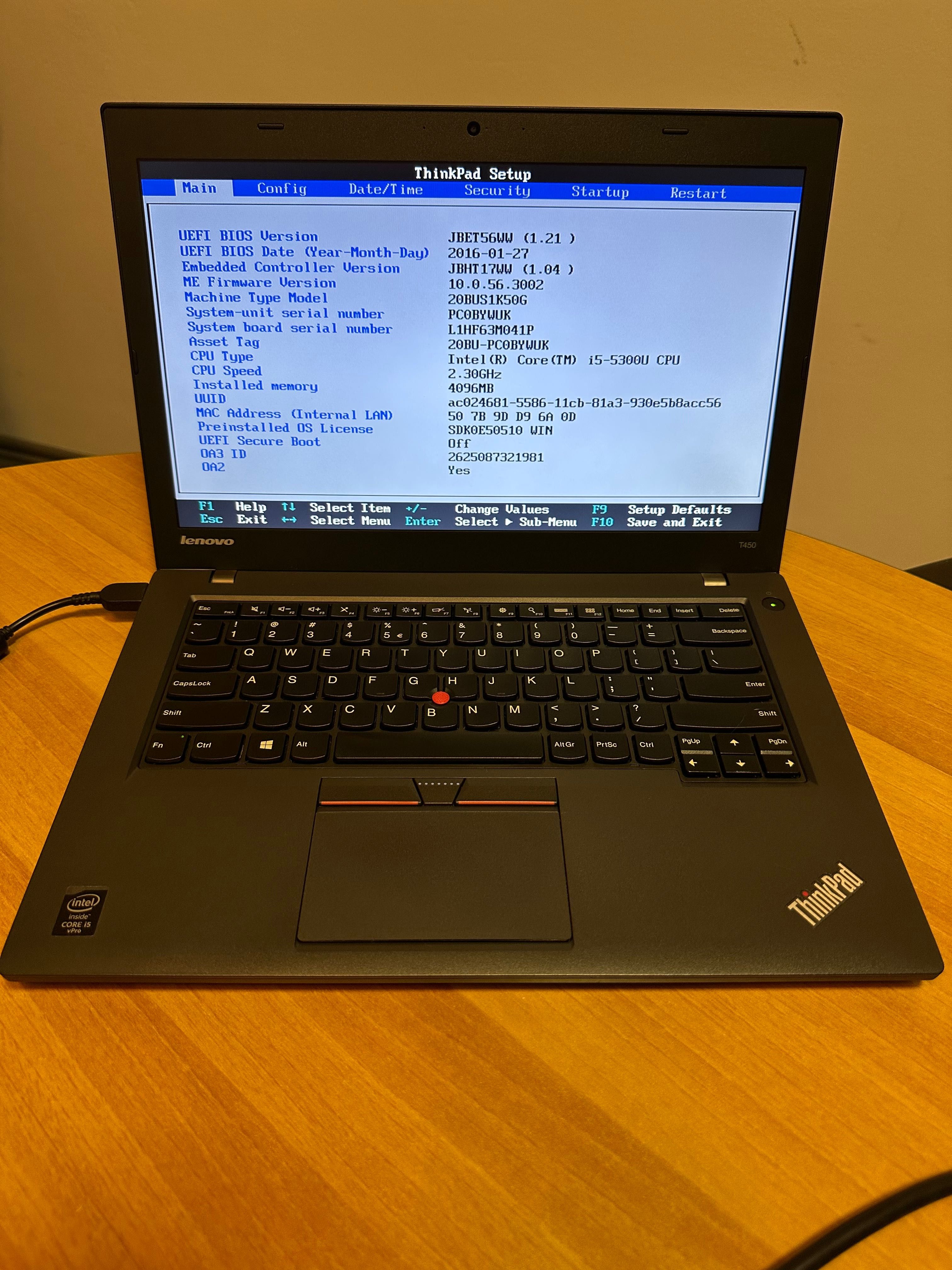 laptop 14" Lenovo Thinkpad T450 i5 barebone tva inclus