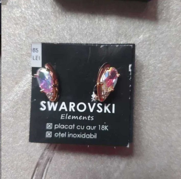 Cercei otel inoxidabil placat cu aur 18K