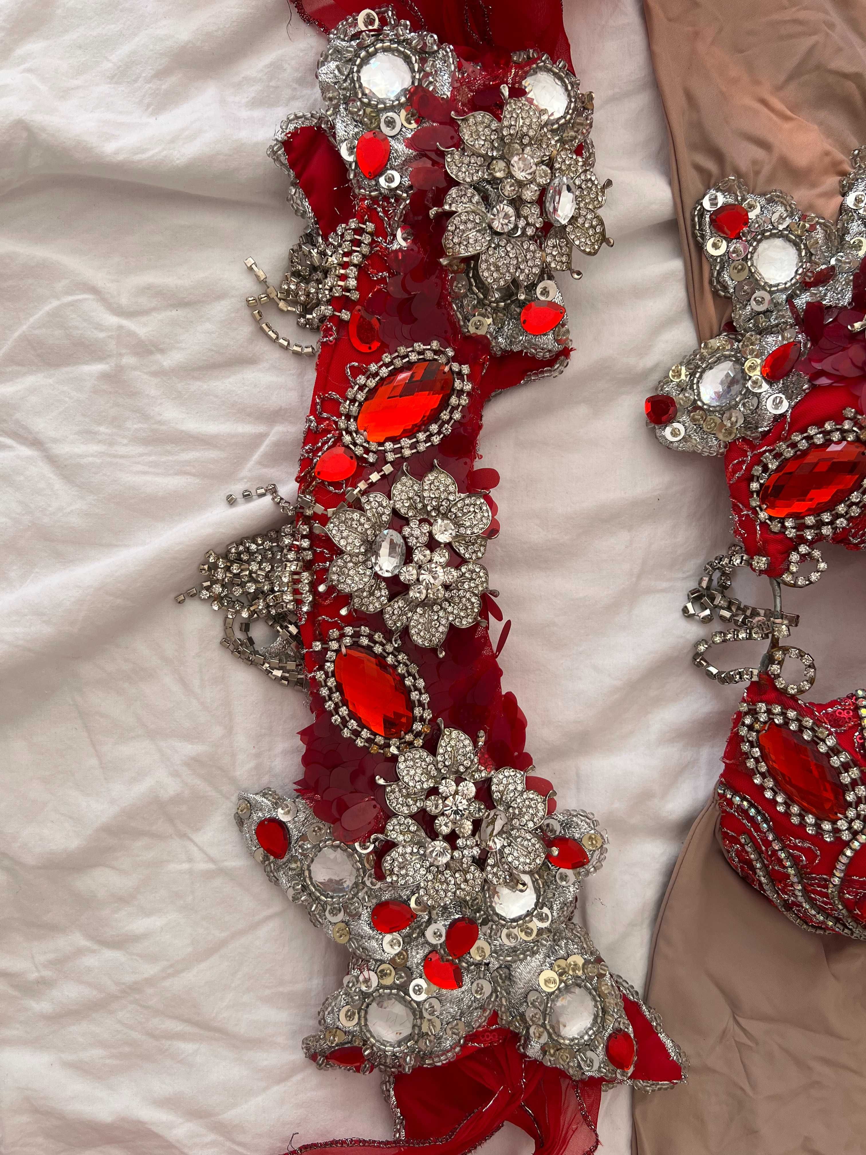 Costum Belly Dance Oriental Profesionist Designer Rosu