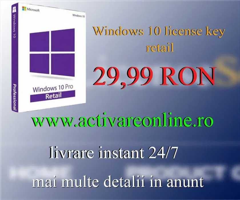 ActivareOnline.ro Windows 10 pro - 29,99 lei