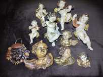 Pachet ingerasi baroc figurine lemn si polirasina Putto A