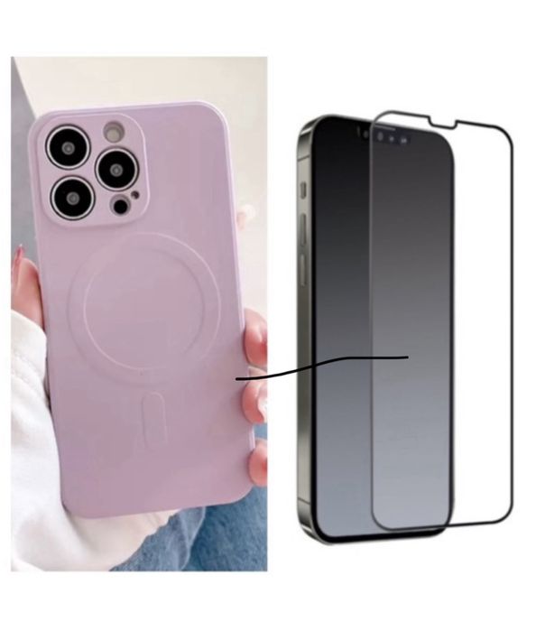 Iphone 14/15/PRO/MAX/PLUS Husa Silic Incarcare Wireles si Folie Sticla