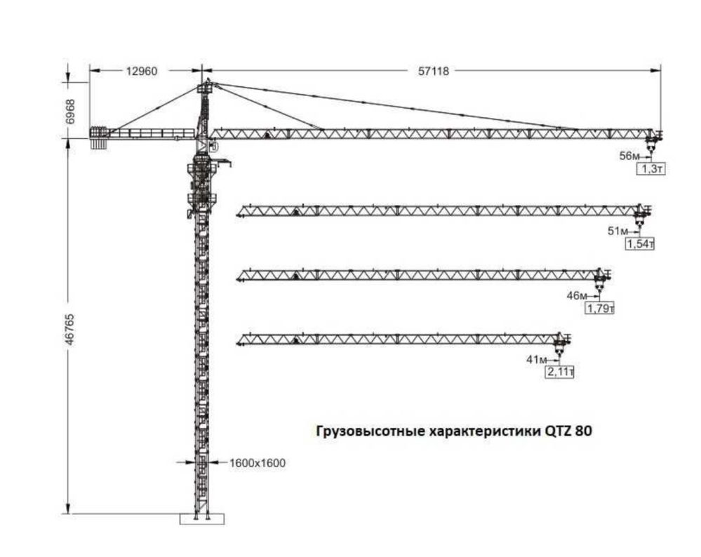 Башенный кран QTZ 80 - 8 тонный в идеальном состоянии