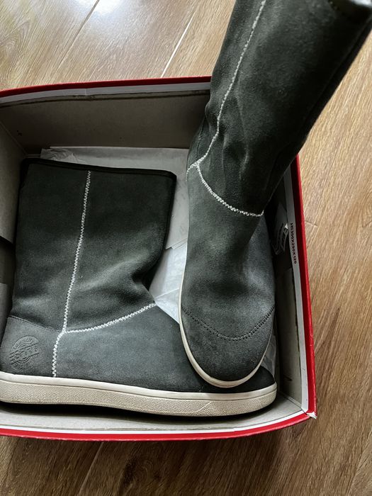 Cizme imblanite din piele intoarsa Esprit, masura 40