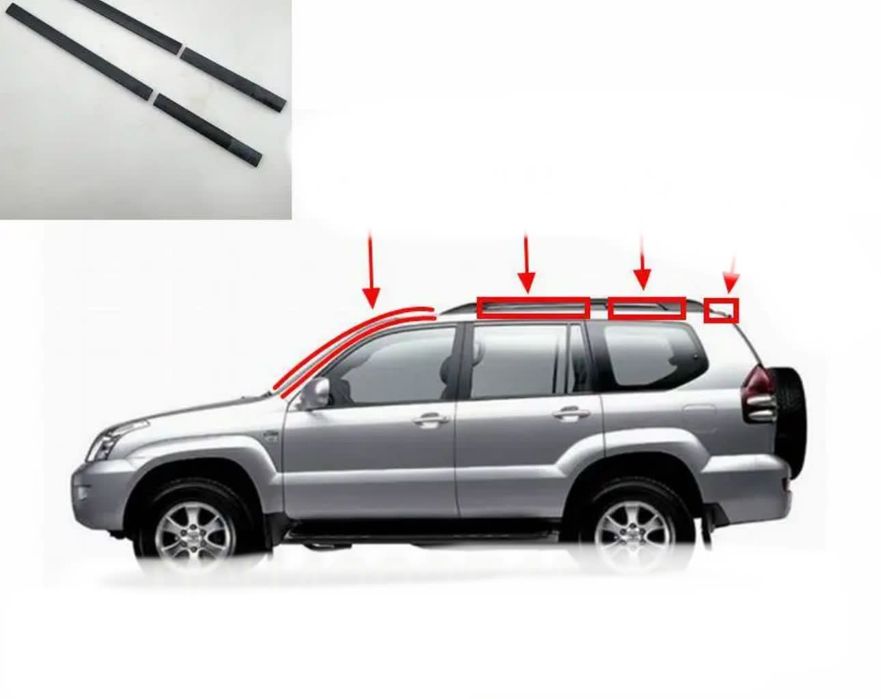 Молдинги на крышу Toyota Prado 120 lexus GX 470