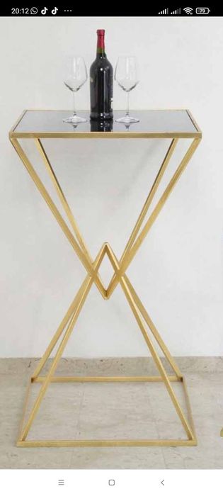 Măsuță bar metal și sticla 105x65 cm