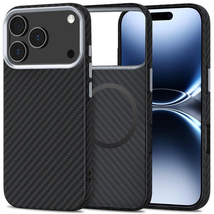 Калъф techsuit carbonhalo magsafe за iphone 17 pro max в черен цвят