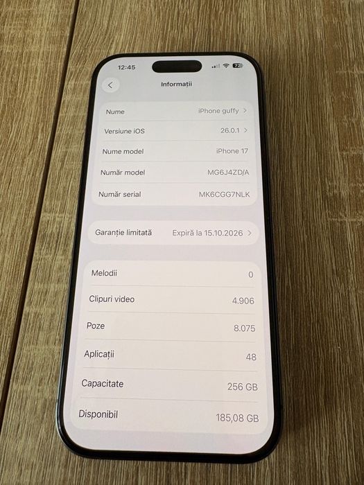 Vand iphone 17 256gb ca nou
