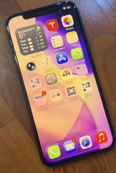 Iphone 12, 128GB, 76%, Blue, neverlocked, ca nou, functioneaza perfect