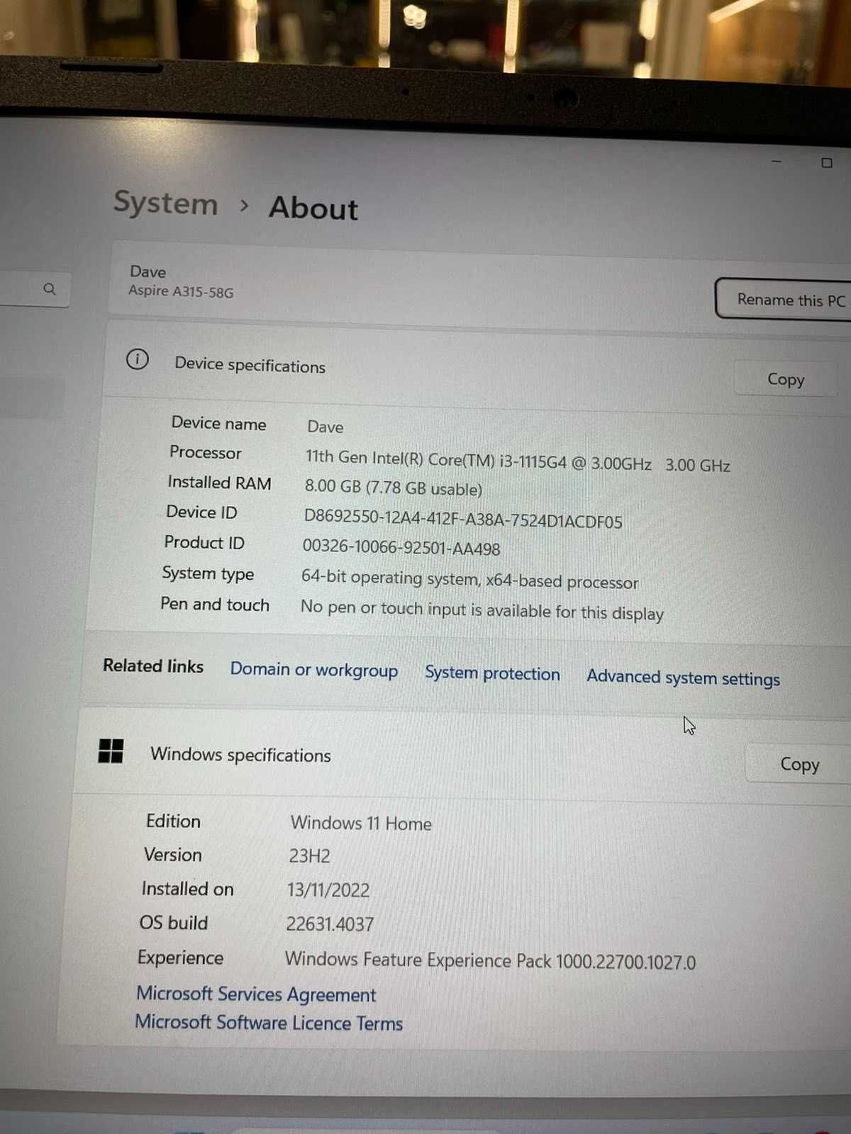 Лаптоп Acer - Aspire 3 A315