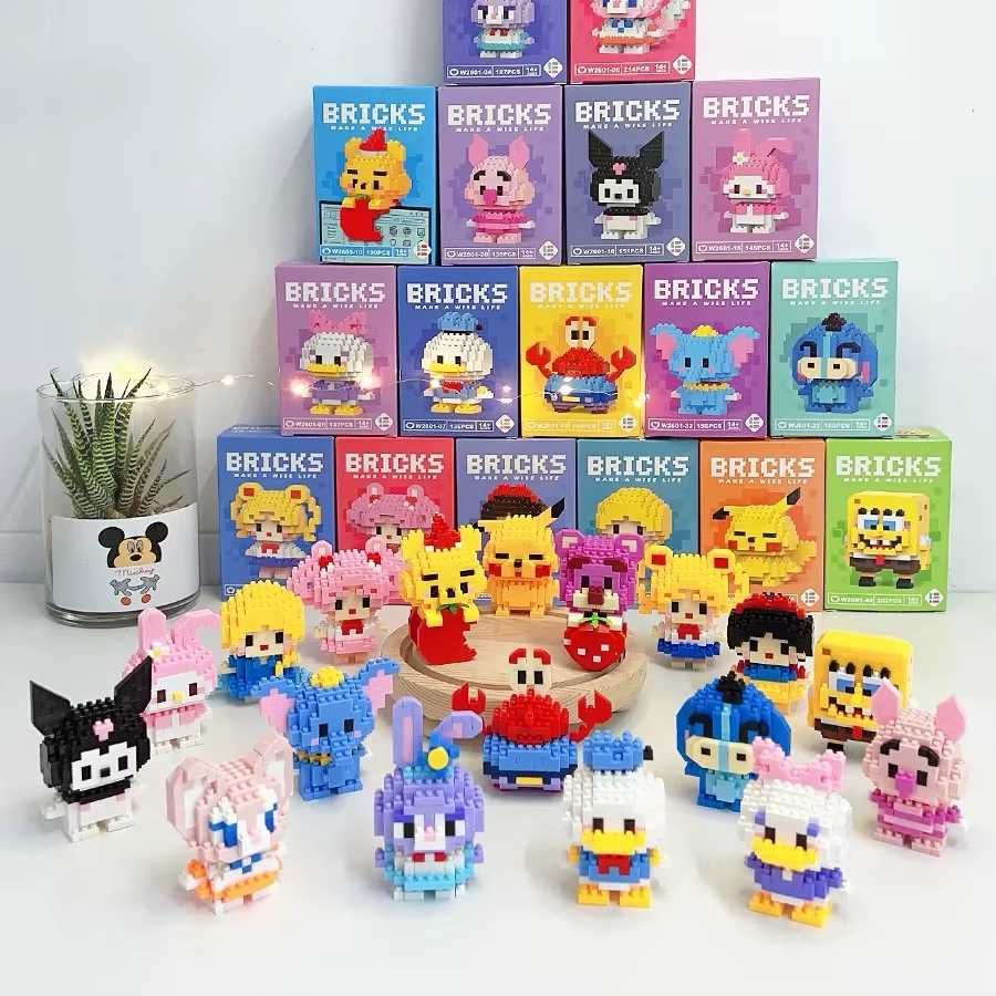 Set lego figurine animate, diferite personaje din desene, 130+ piese