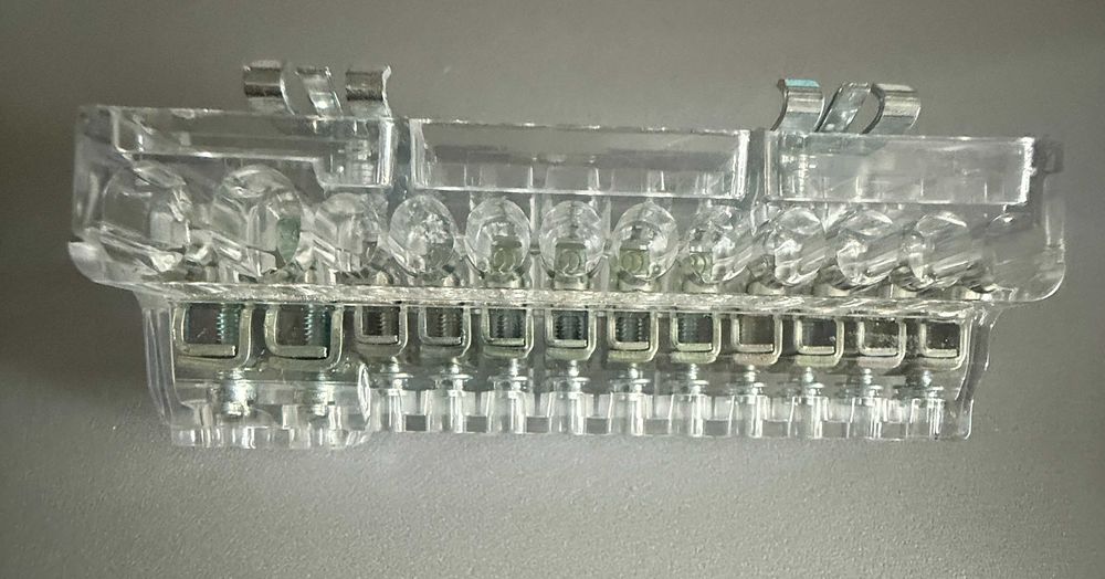Bloc de cleme electrice transparent – 12 poli 2x16 mm2 10x6mm2