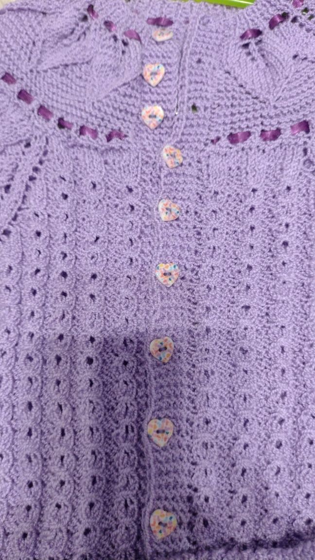 Set rochie și bluză tricotate manual 6-8 ani