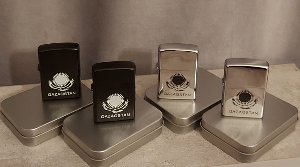 Бензиновая зажигалка Qazaqstan. Зажигалка Казахстан на подарок. Zippo