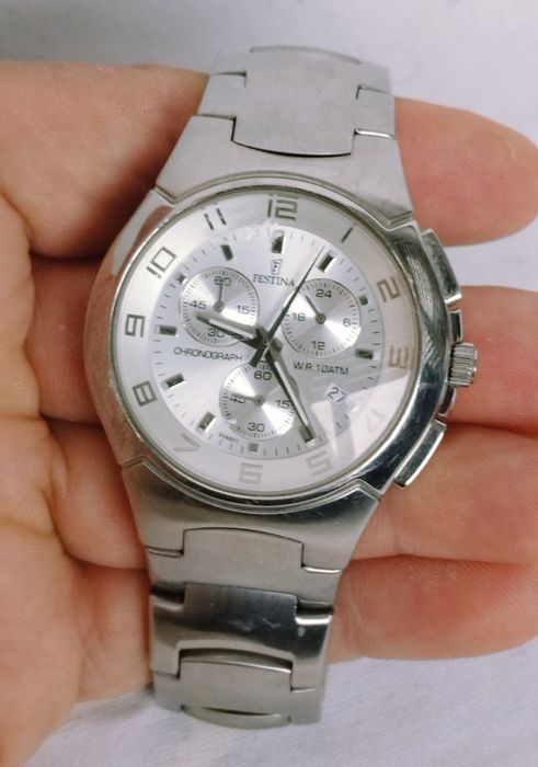 Ceas bărbătesc Festina F6698, cronograf, Quartz, oțel inoxidabil.
