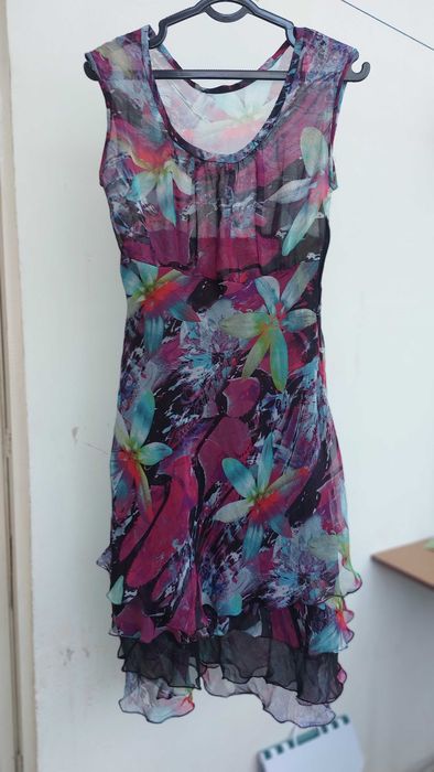 Трикотажное платье из Европы,Zara.Marocco.размер 44.шифоновое платье.