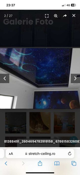 Tavan cer instelat din fibra optica