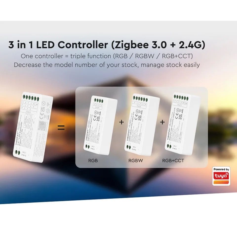 Controler 3-în-1 RGB/RGBW/RGBCCT 12V-24VDC 12A Zigbee 3.0 FUT037Z+