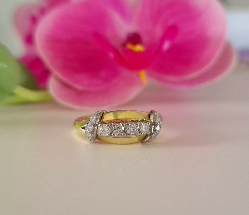 Inel din aur de 14K cu diamante naturale si certificat