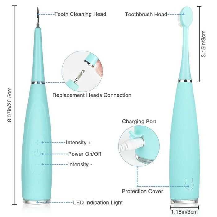 Ултразвуков уред за почистване на зъби,петна и зъбен камък,четка