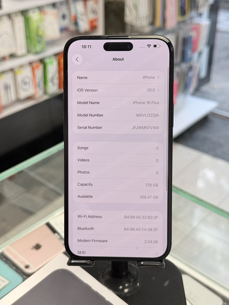 Apple iPhone 16 Plus 128Gb Black