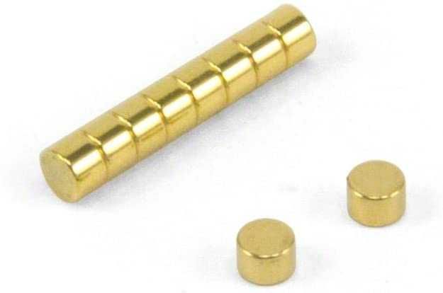 Set  20 buc magneti puternici 10x4 mm, disc aurit neodim 2.5 kg Forta