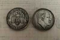 5 Reichsmark 1942 moneda Germania Deutsches Reich Fuhrer Adolf Hitler
