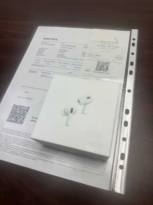 Apple AirPods Pro 2 MagSafe USB-C- Фактура , Касов бон Гаранция 1 год.