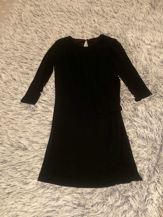 Massimo Dutti | Черна миди рокля с елегантен набор | S размер