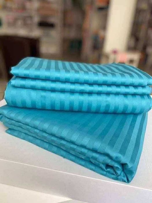 Lenjerii Damasc 6 piese cu cearceaf pe elastic mai multe culori