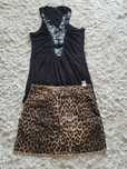 Fusta animal print  ZARA marime S +un top