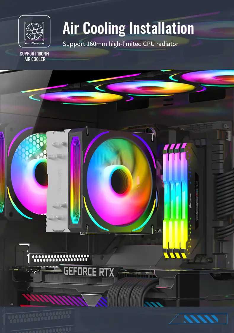 [НОВЫЙ] Корпус HUNTKEY S980 V2 - Black (4x120mm ARGB fan)