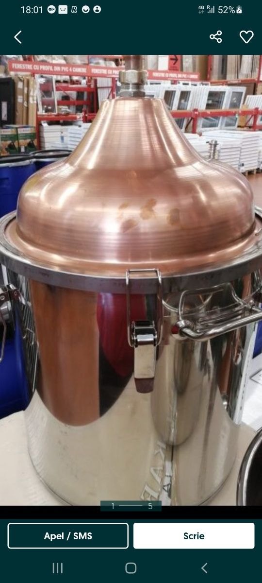 Cazan Țuică 98 L /2300 Lei inox  alimentar