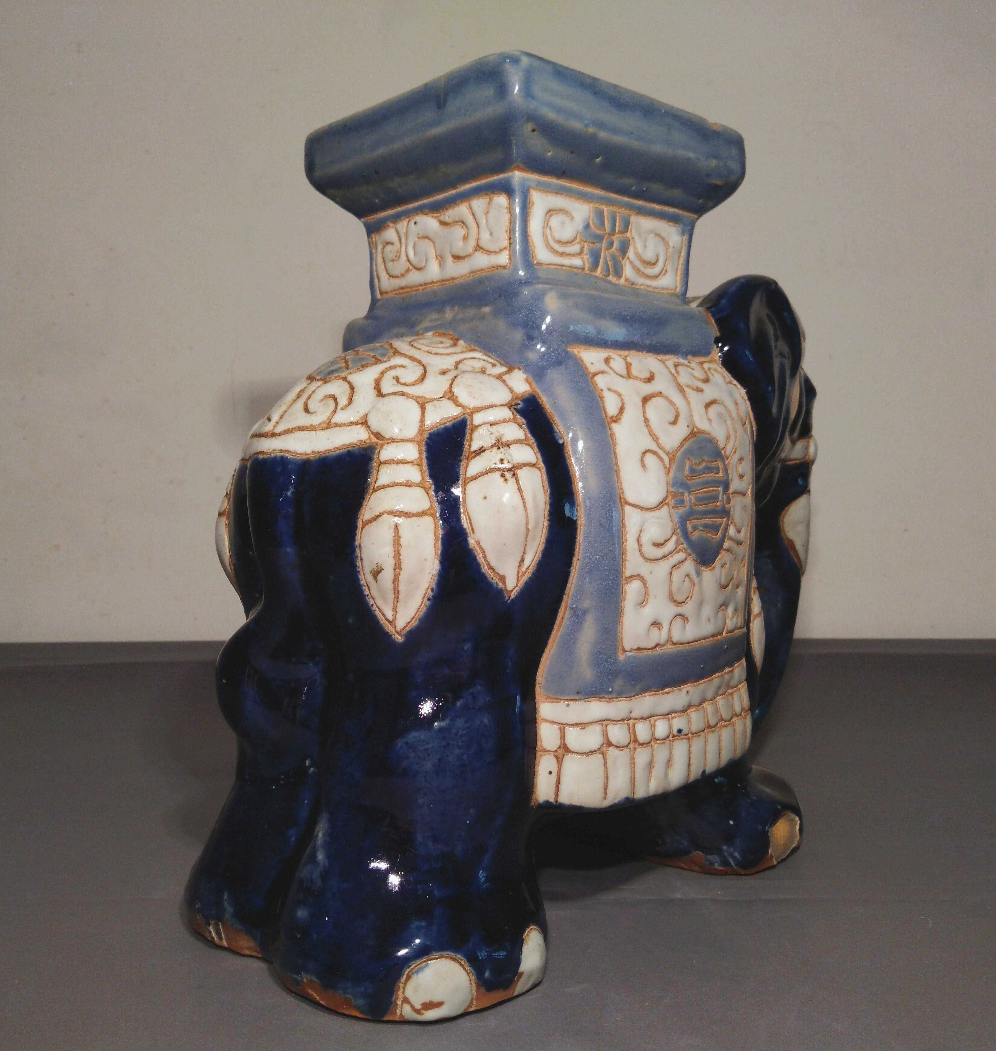 Statueta asiatica Feng Shui Elefant din ceramica | piesa veche