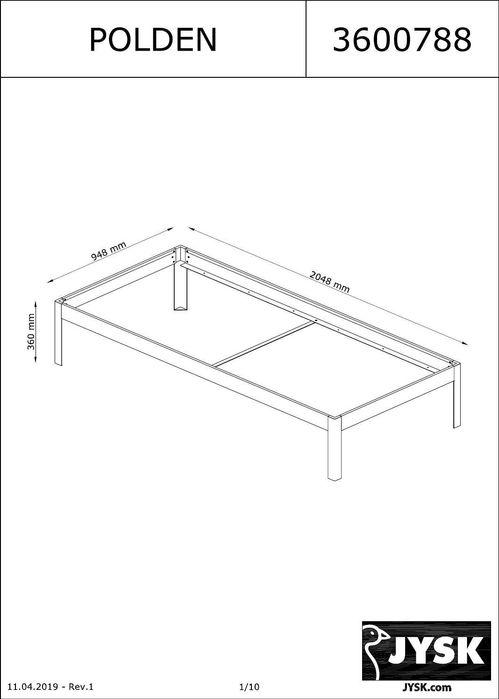 Cadru pat 90x200 cm alb metal