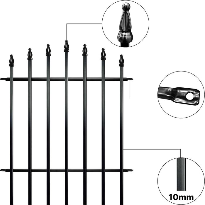 Gard metalic de grădină 91 cm înălțime x 71 cm lățime (5 panouri)