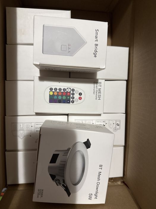 Set 10 Becuri Spot LED încastrat RGB Bluetooth 5W,Aplicatie,Smart,Wifi