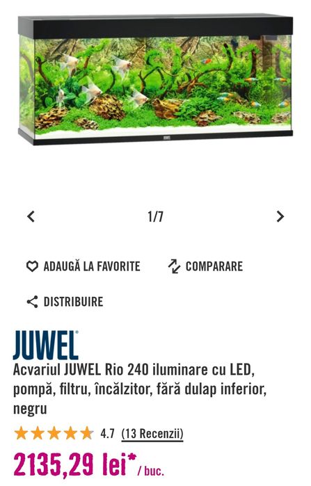 Vand Acvariu Jewel 240L pesti pești