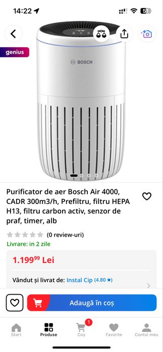 Purificator aer bosch air 4000