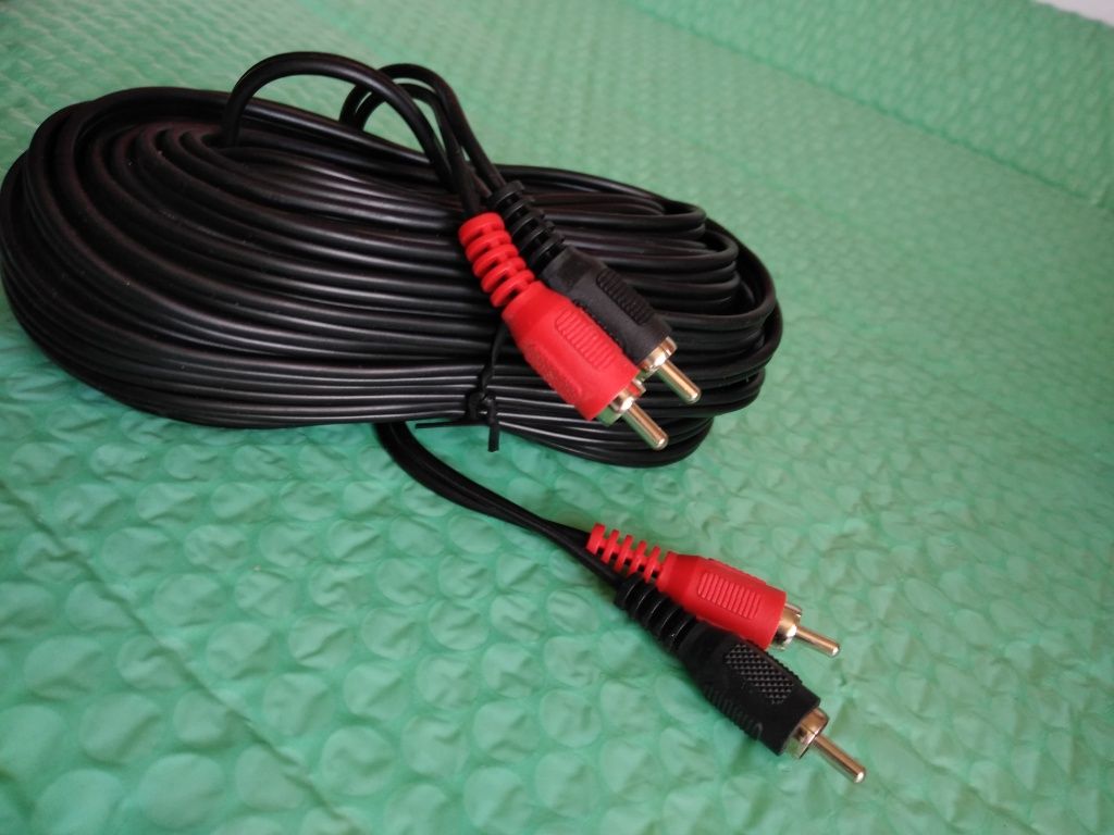 Cablu audio cu mufe, fise audio L-R, 15 m