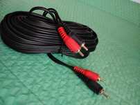 Cablu audio video cu mufe, fise audio video L-R, 15 m