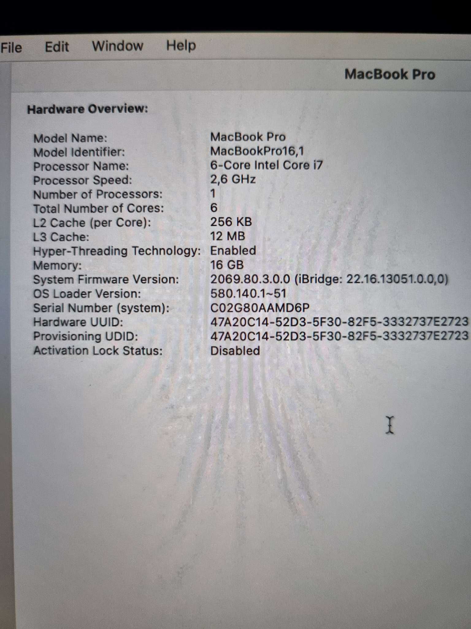 MacBook Pro 16 2019 6-core Intel i7 16RAM 500SSD AMD Radeon Space Gray