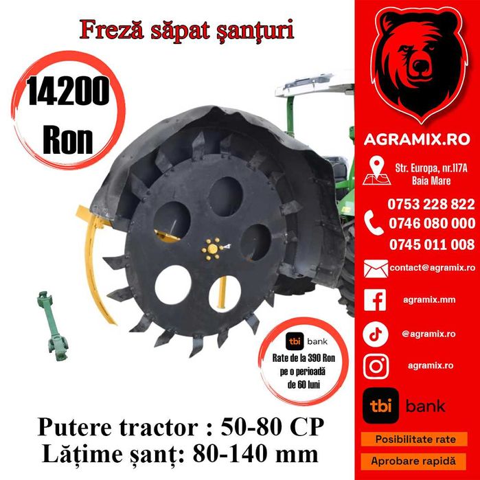 Freza de sapat santuri 50-80CP latime 80-140mm Agramix