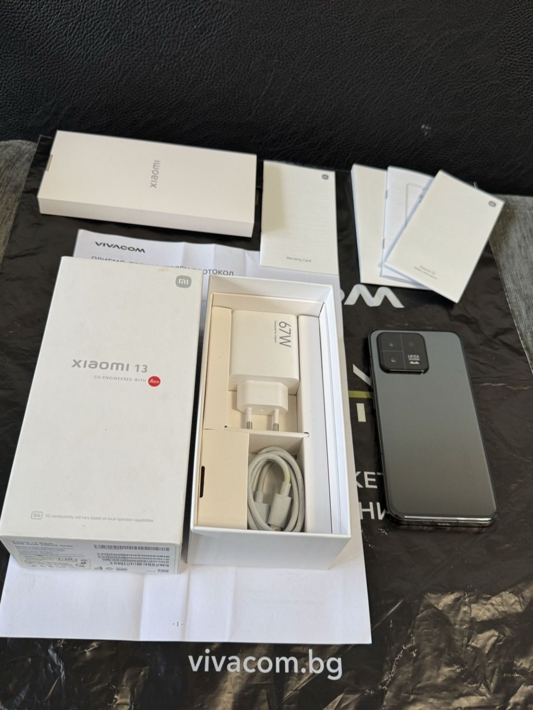 256GB Xiaomi 13 8GB 5G Vivacom Гаранция 2026г. Black / Черен